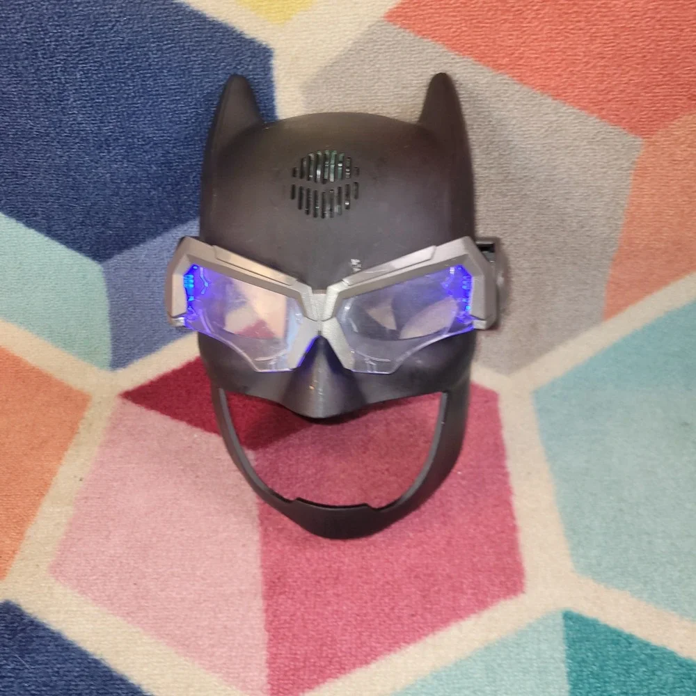 DC Comics Batman Voice Changer Mask with Blue Lights and Sounds Black Cowl